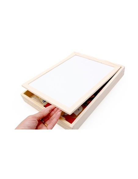 Medinė magnetinė lenta - dėlionė - galvosūkis su gyvūnais