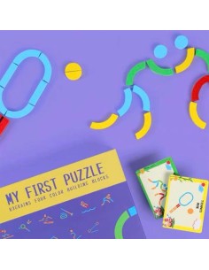 Montessori medinė dėlionė „My First Puzzle“ – 83 detalės sporto ir kūrybos pasauliui! 2