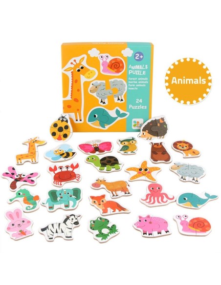 24 dėlionės "Animals Puzzle"
