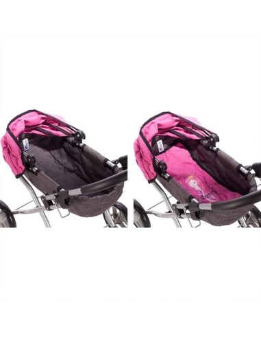 Metalinis vežimėlis lėlėms iki 40 cm