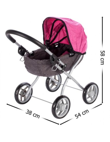 Metalinis vežimėlis lėlėms iki 40 cm