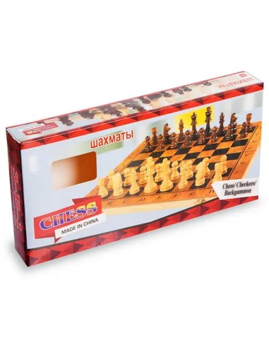 Mediniai šachmatai su medine lenta 34...