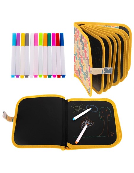 Nešiojama piešimo knyga su flomasteriais