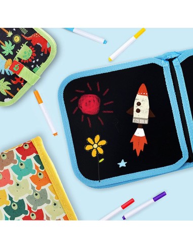 Nešiojama piešimo knyga su flomasteriais