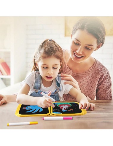 Nešiojama piešimo knyga su flomasteriais