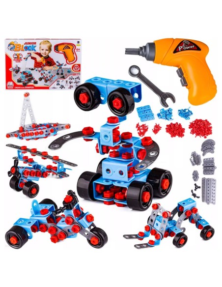 Konstruktorius 10 in 1 su 286 detalių surinkimui ir elektriniu atsuktuvu