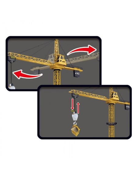 Valdomas pultu žaislinis statybinis bokštinis kranas