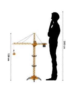 Valdomas pultu statybinis bokštinis kranas, 128 cm