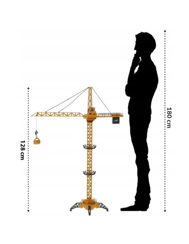 Valdomas pultu statybinis bokštinis kranas, 128 cm