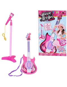 Elektrinė gitara su mikrofonu ant stovo