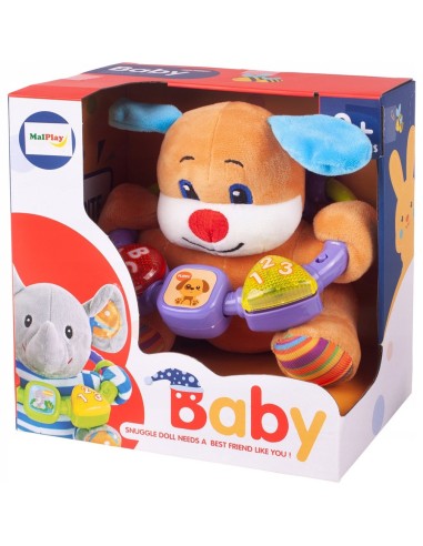 Minkštas interaktyvus muzikinis šuniukas