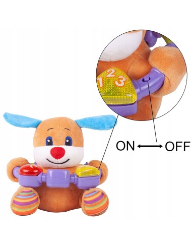 Minkštas interaktyvus muzikinis šuniukas