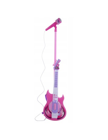Elektrinė gitara su mikrofonu ant stovo