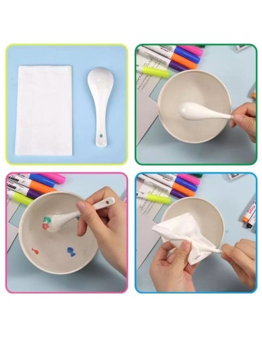 12 flomasterių su šaukštu,...