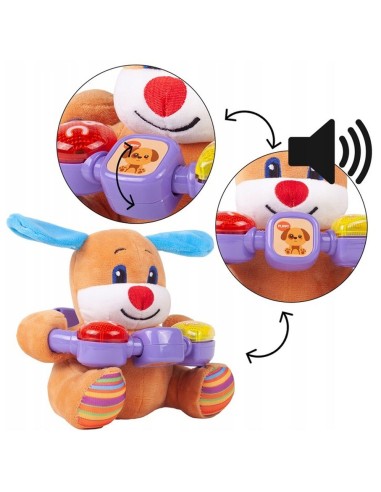 Minkštas interaktyvus muzikinis šuniukas
