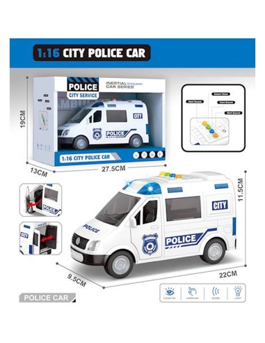 Policijos mikroautobusas su garsais ir šviesomis