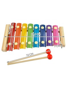 Spalvingas metalofonas 8 tonų 24 cm 2