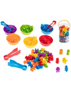 Skaičiavimo ir spalvų mokymosi rinkinys MONTESSORI su safario gyvūnais