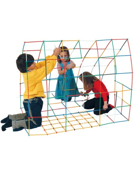 Erdvinis 3D konstruktorius šiaudeliai Straws and Connectors 400 vnt