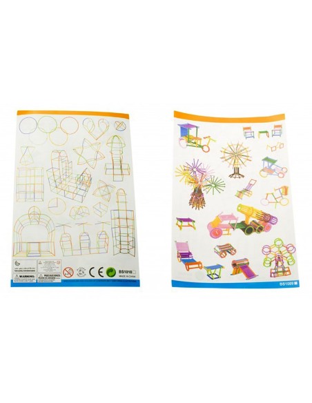 Erdvinis 3D konstruktorius šiaudeliai Straws and Connectors 400 vnt