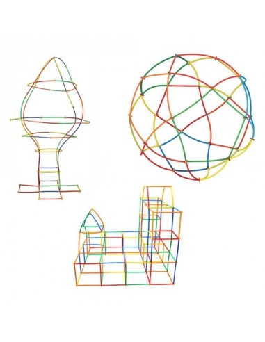 Erdvinis 3D konstruktorius šiaudeliai Straws and Connectors 400 vnt