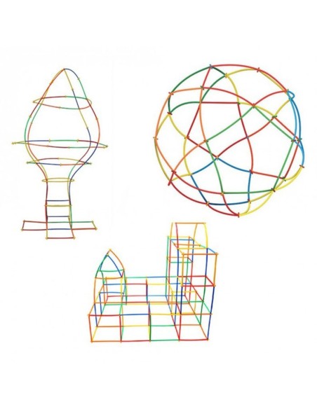 Erdvinis 3D konstruktorius šiaudeliai Straws and Connectors 400 vnt