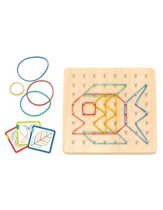 Montessori Mini Nail Board piešimas su gumom nuo taško iki taško