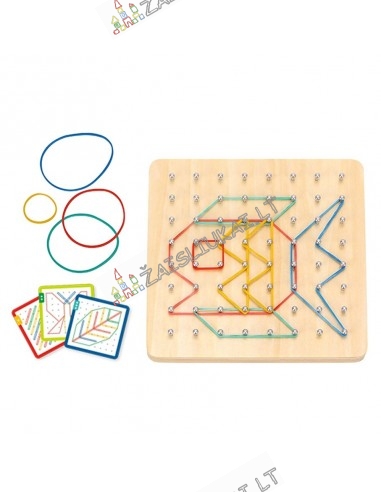 Montessori Mini Nail Board piešimas su gumom nuo taško iki taško