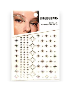 Facegems Rhombus kristalai veidui papuošti