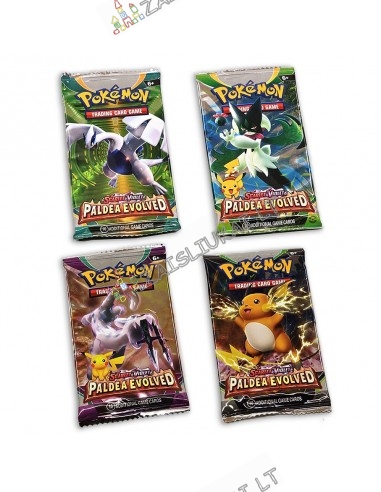 Pokemon kortų PALDEA EVOLVED kolekcija 4 pakuotės