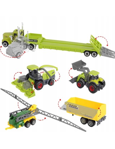 Eksliuzyvinis ūkio technikos rinkinys (5+ m.) – traktoriai, sunkvežimis ir gyvūnų figūrėlės