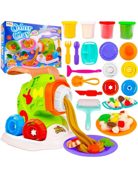 Interaktyvus makaronų gaminimo rinkinys su minkštu, kvepiančiu modelinu.