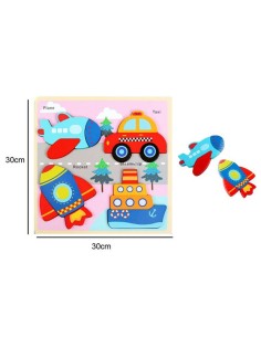 Medinė dėlionė su transportų