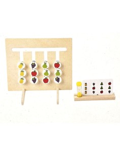 Medinė dėlionė 2 in 1, spalvos ir vaisiai