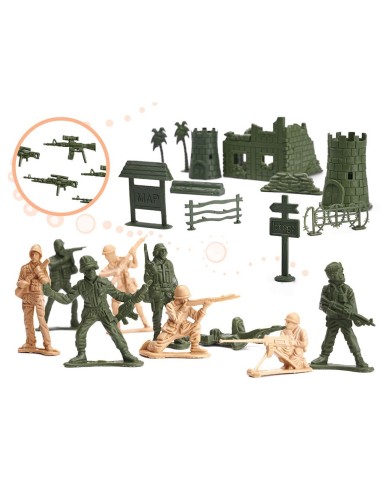 Karinė bazė - plastikinių kareivėlių...