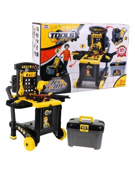 Meistro stalas ant ratų su įrankiais