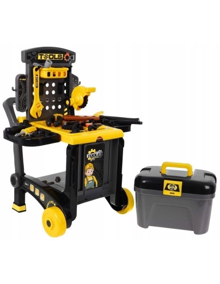 Meistro stalas ant ratų su įrankiais