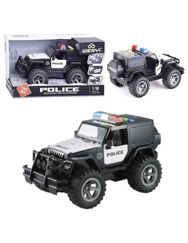 Policijos džipas su garsais ir šviesa