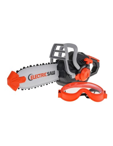 Medkirčio rinkinys vaikams: grandininis pjūklas su tikroviškais garsais ir akiniais