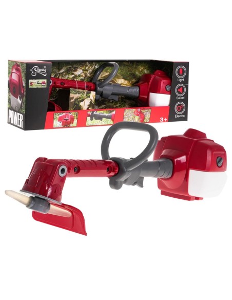 Žoliapjovė vaikams su garsų ir šviesą + guminis peiliukas + reguliuojamas teleskopinis vamzdis