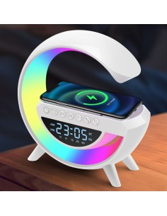 Bluetooth garsiakalbis BT-3401 (LED, AUX, USB, FM, microSD) įmontuotas LED ekranas, belaidis įkrovimas, žadintuvas 2