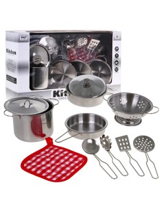 Metalinių puodų rinkinys + virtuvės reikmenys 11 dalių