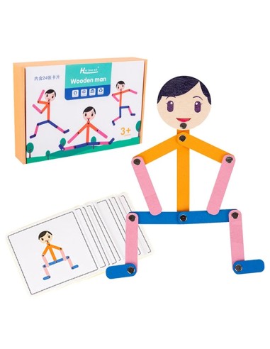 Medinė Montessori dėlionė žmogus Human Sensorial Toy