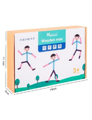 Medinė Montessori dėlionė žmogus...