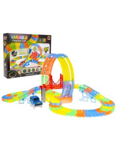 Fluorescencinė lenktynių trasa 157 vnt. + Automobilis su LED