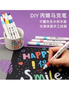 Flomasteriai Acrylic Marker 24 spalvų + tekstilei 2