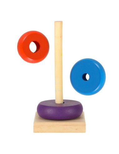 Medinė piramidė, 6 žiedai, 13 cm