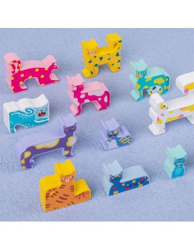 Dekoracija - 12 kačių medinė dėlionė