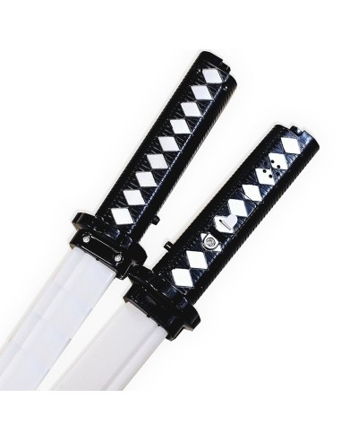 Šviečiantis Samurajaus 2 kardai Katana