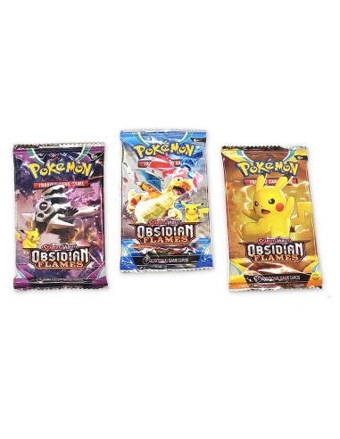 Pokemon kortos OBSIDIAN FLAMES kolekcija 3 pakuotės